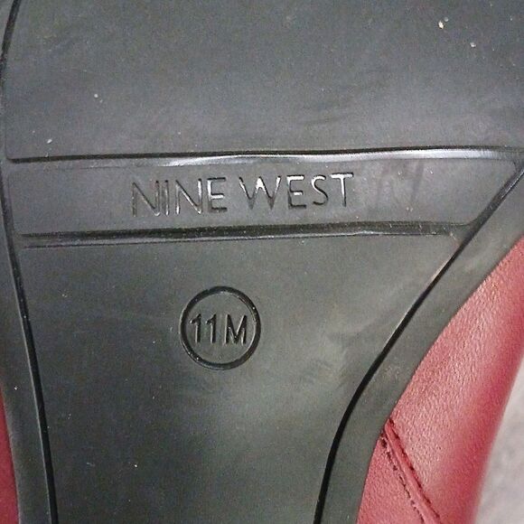 Nine West Sissa Dark Red (WIne) Leather Pointed Toe High Heel Ankle Boots Sz 11 - Picture 9 of 9